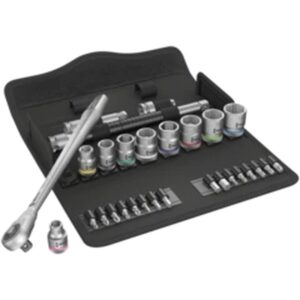 8100 SB 7 Jeu cliquet Zyklop Metal avec carré mâle traversant  à carré 3/8"  métrique