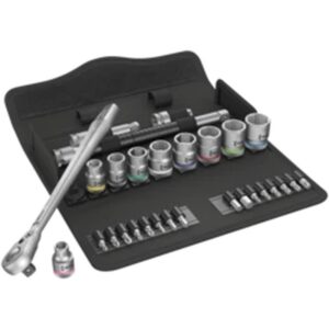 8100 SB 8 Jeu cliquet Zyklop Metal avec levier d'inversion  à carré 3/8"  métrique