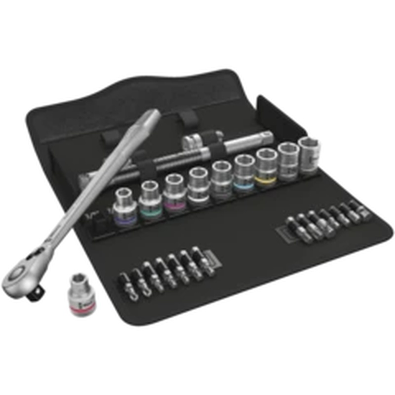8100 SC 11 Jeu cliquet Zyklop Metal avec levier d'inversion  à carré 1/2"  syst. impérial