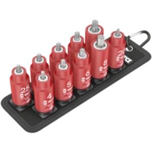 05004930001 Belt B VDE 1 Zyklop Jeu de douille-embouts TORX® / vis à six pans creux 3/8" isolées avec fonction de retenue