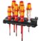 05006480001 160 iS/7 Rack Jeu de tournevis Kraftform Plus Série 100 + testeur de phase unipolaire + Rack. Avec lames à diamètre réduit.
