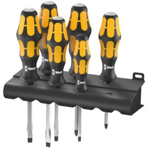 932/918/6 Jeu de tournevis Kraftform Wera : le tournevis-burin + Rack