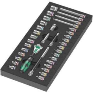 Insert en mousse 9720 avec jeu de cliquet 8000 A Zyklop 1/4" 1