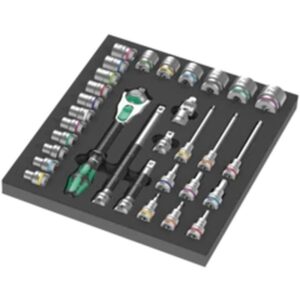 Insert en mousse 9722 avec jeu de cliquet 8000 C Zyklop 1/2" 1