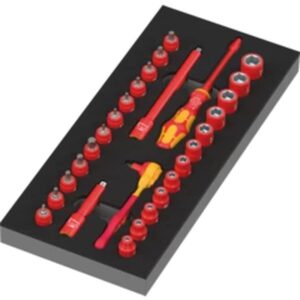 Insert en mousse 9727 avec jeu cliquet 8007 A VDE Zyklop VDE 1  1/4"