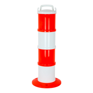 1090002 Balise de signalisation modulable Orange fluo/Blanche - 1090002