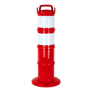 1090057 Balise de signalisation modulable Rouge avec deux bandes rétroréfléchissantes - 1090057