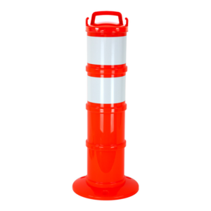 1090071 Balise de signalisation modulable Orange fluo avec deux bandes rétroréfléchissantes - 1090071