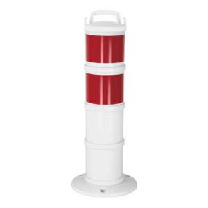 1090118 Balise de signalisation modulable Blanche avec deux bandes rétroréfléchissantes Rouges - 1090118