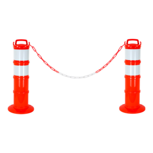 Kit de 2 balises modulables Orange fluo avec deux bandes rétroréfléchissantes - 1090200