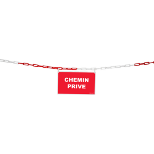 1365025 Kit de délimitation chaîne 5m rouge/blanc et panneau chemin privé - 1365025