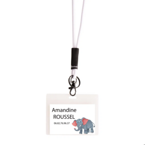 Porte-badge souple  antimicrobien  horizontal