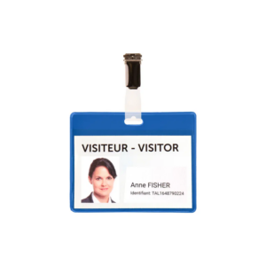 Kit badge visiteur  PVC  avec clips et inserts