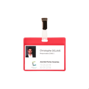 Kit badge visiteur  PVC  avec clips et inserts