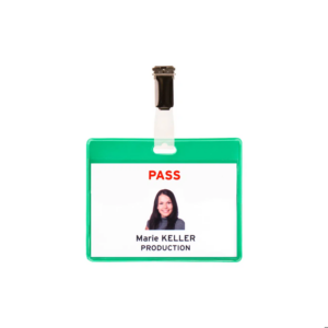 Kit badge visiteur  PVC  avec clips et inserts