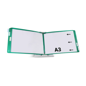 224100 Support pupitre métal Tarifold monté vide A4 avec butées pour 10 poches
