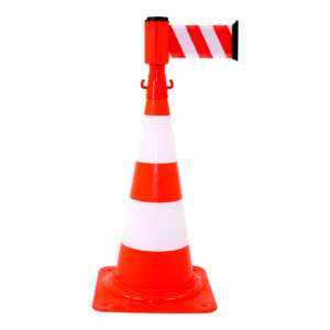 Kit cône avec Enrouleur 100mmx3m Rouge/Blanc - 2830263