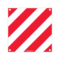 Panneau de signalisation avec œillet - Standard 480x480mm - hachuré rouge/blanc - 3340846