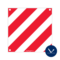 Panneau de signalisation hachuré rouge/blanc avec œillet - Rétroréfléchissant Classe 1 - 480x480mm - 3340853