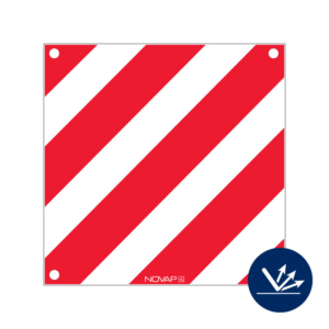 Panneau de signalisation hachuré rouge/blanc avec œillet - Rétroréfléchissant Classe 2 - 480x480mm - 3340860