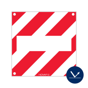 Panneau de signalisation + Zone neutre hachuré rouge/blanc avec œillet - Rétroréfléchissant Classe 1 - 480x480mm - 3340884