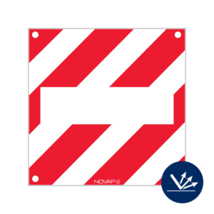 Panneau de signalisation + Zone neutre hachuré rouge/blanc avec œillet - Rétroréfléchissant Classe 2 - 480x480mm - 3340891
