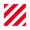Panneau de signalisation sans œillet - Standard 480x480mm - hachuré rouge/blanc - 3341027