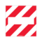 Panneau de signalisation + Zone neutre sans œillet - Standard 480x480mm - hachuré rouge/blanc - 3341058
