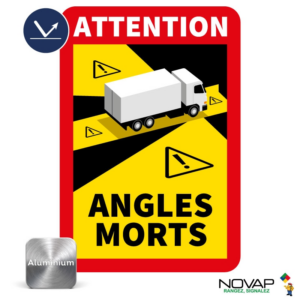 4016016 Panneau Angles morts pour camion - Rétroréfléchissant Classe 1 - Alu 250x170 mm - 4016016