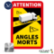 Panneau Angles morts pour camion - Rétroréfléchissant Classe 1 - Alu 250x170 mm - 4016016