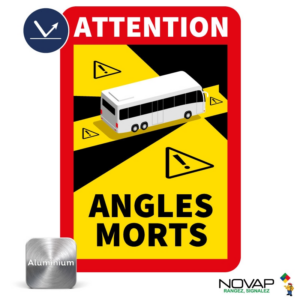 4016030 Panneau Angles morts pour bus - Rétroréfléchissant Classe 1 - Alu 250x170mm - 4016030