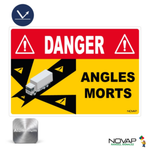 4016054 Panneau Angles morts pour camion - Rétroréfléchissant Classe 1 - Alu 250x170mm - 4016054