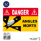 Panneau Angles morts pour camion - Rétroréfléchissant Classe 1 - Alu 250x170mm - 4016054