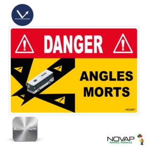 4016085 Panneau Angles morts pour bus - Rétroréfléchissant Classe 1 - Alu 250x170mm - 4016085