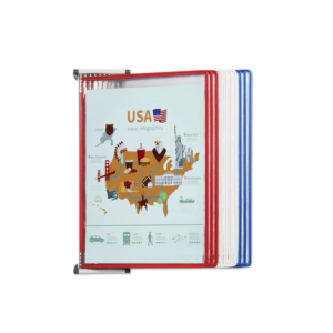 414088 Système de présentation mural métal Tarifold A4 10 poches couleurs USA