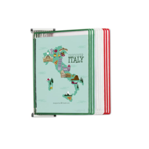414093 Système de présentation mural métal Tarifold A4 10 poches couleurs Italie