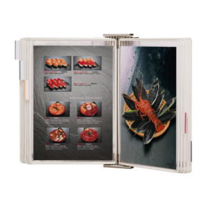 Système de présentation mural antimicrobien Tarifold  inox  A4  10 poches