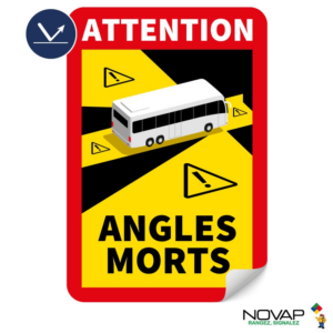 4631028 Panneau Angles morts pour bus - Rétroréfléchissant Classe 1 - Adhésif 250x170mm - 4631028