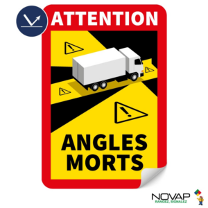 4631035 Panneau Angles morts pour camion - Rétroréfléchissant Classe 1 - Adhésif 250x170mm - 4631035