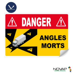4631066 Panneau Angles morts pour camion - Rétroréfléchissant Classe 1 - Adhésif 250x170mm - 4631066