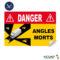 Panneau Angles morts pour camion - Rétroréfléchissant Classe 1 - Adhésif 250x170mm - 4631066