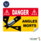 Panneau Angles morts pour bus - Rétroréfléchissant Classe 1 - Adhésif 250x170mm - 4631080