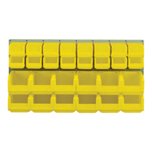 5052037 Panneau mural équipé de 16 bacs 1L et 12 bacs 3L jaunes - 5052037