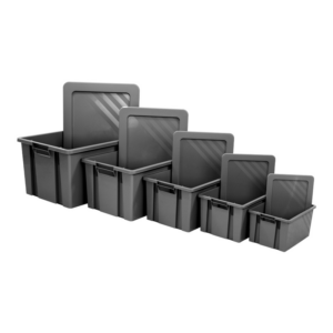 Boite de rangement Novabac 6 au 54 Litres Gris Acier + les couvercles - 5200179