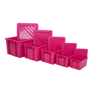 Boite de rangement Novabac 6 au 54 Litres Rose FME + les couvercles - 5200247