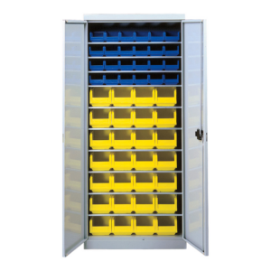 5201268 Armoire 10 tablettes avec portes équipée de bacs 1L et 3L - 5201268