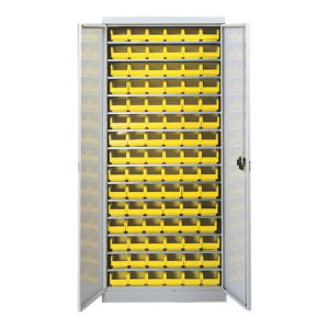 5201275 Armoire 14 tablettes avec portes équipée de bacs 1L - 5201275