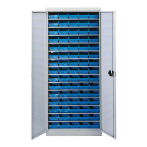 5201336 Armoire 14 tablettes avec portes équipée de bacs 1L - 5201336