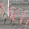 Barrières de chaînes Ø 8mm avec Rubans Hachurés - Rouge/Blanc