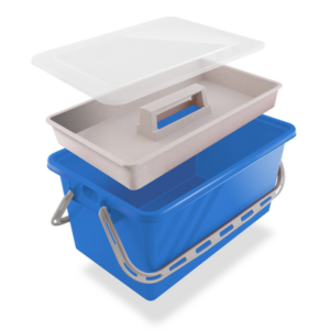Boite de rangement 10  17 ou 24 L Bleu - couvercle translucide - SERATOU